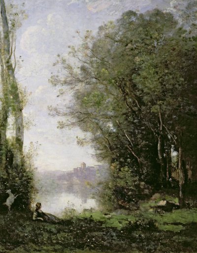 The Goatherd beside the Water by Jean Baptiste Camille Corot